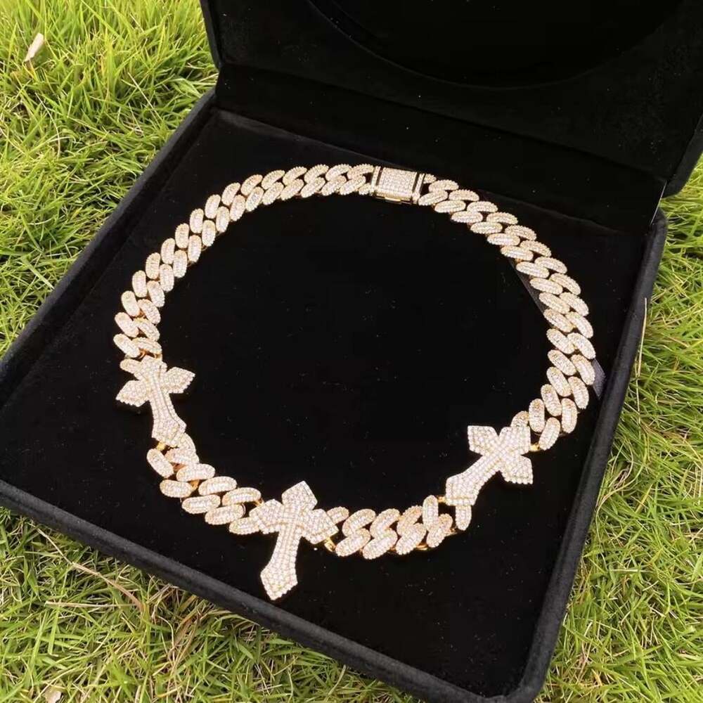Gold Cross Cuban Link Chain 9 Ea 8